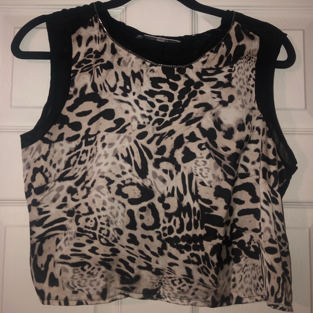 JLo Leopard Prink Crop Tank
